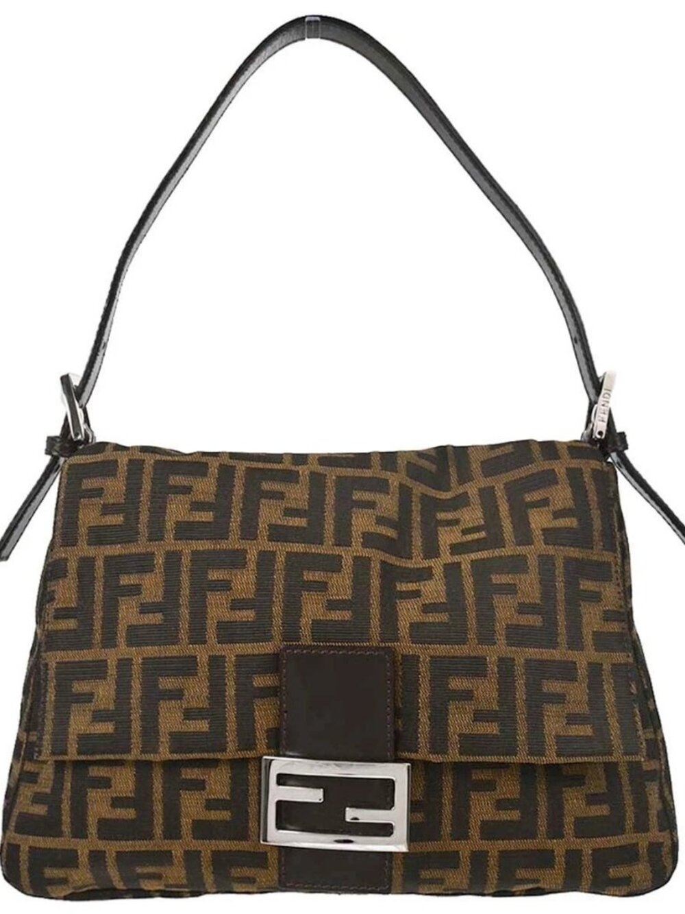Fendi Brown Canvas Zucca Mamma Baguette Handbag 2119/26325/009 198183